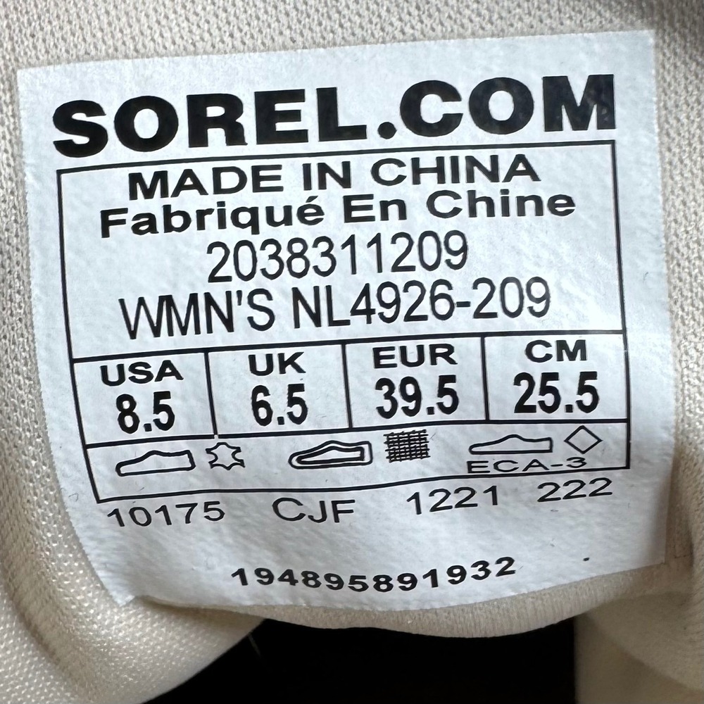 Sorel Evie II Lace Tan Suede Grey Felt Wedge Ankle Boots NL4926-209 Womens 8.5 - Picture 3 of 8